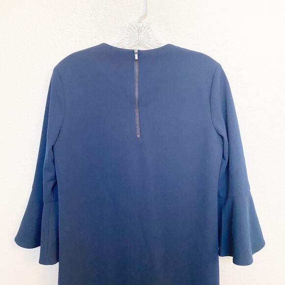 Tibi Bell Sleeve Dress in Midnight Navy 4 - Picture 8 of 11